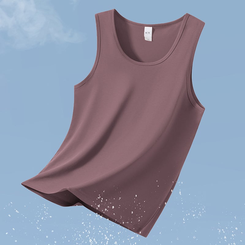 Modal спортна потник без ръкави, фиксиран стил, едноцветен дизайн, бързосъхнеща антибактериална и против акара материя, състав: 47.5% модал, 47.5% памук, 5% еластан