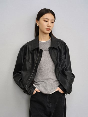 Ženska PU kožna jakna, umjetna koža, ovratnik rever, dugi rukavi, japansko-korejski casual stil