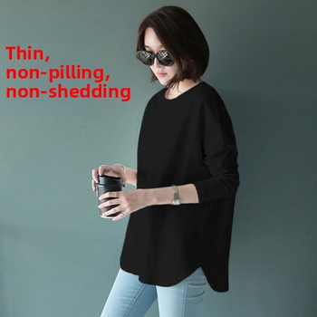 Majica s dugim rukavima, poliester tkanina, jednobojna, srednja duljina, okrugli izrez.