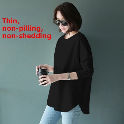 Majica s dugim rukavima, poliester tkanina, jednobojna, srednja duljina, okrugli izrez.