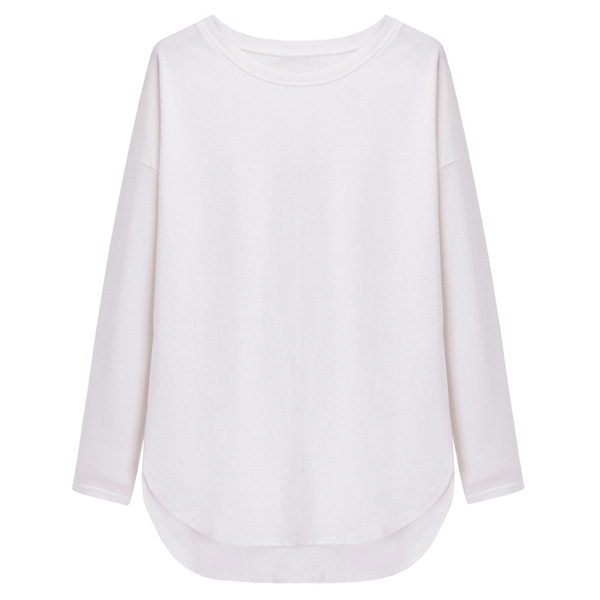 Majica s dugim rukavima, poliester tkanina, jednobojna, srednja duljina, okrugli izrez.