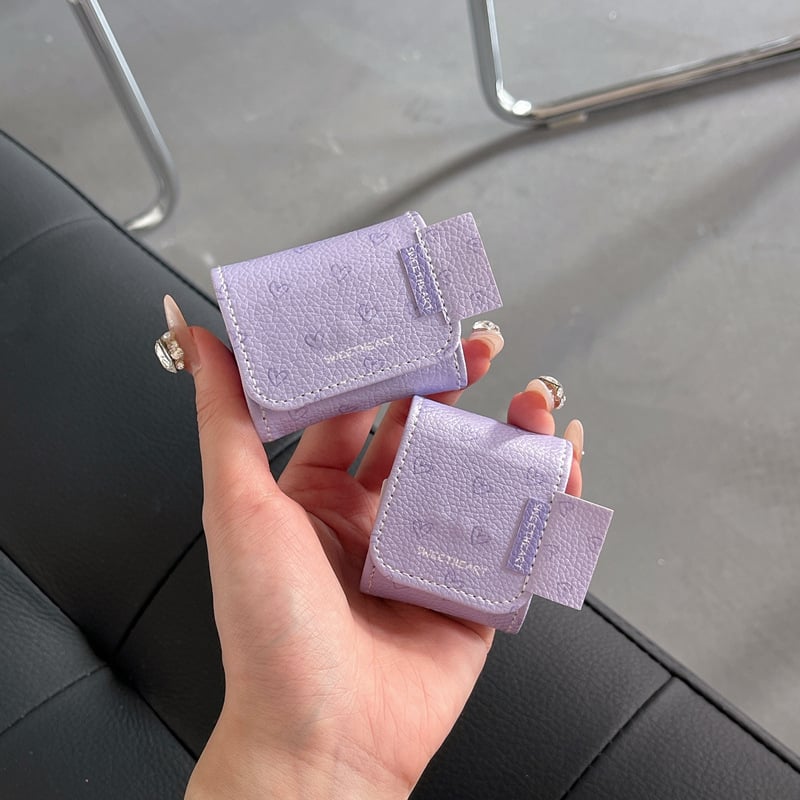 Zaštitno kućište AirPods 4 / Pro 2 s kožnim uzorkom i preklopnim poklopcem, dizajn crtani štenci, TPU materijal