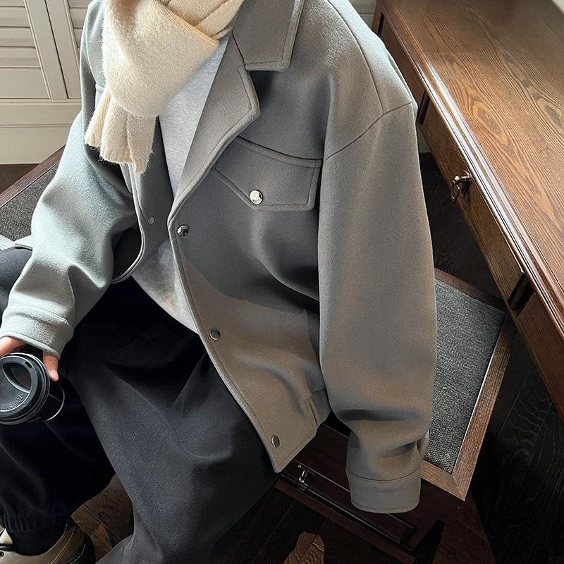 Muški vuneni trench kaput s kapuljom, debeli, britski stil, zimski