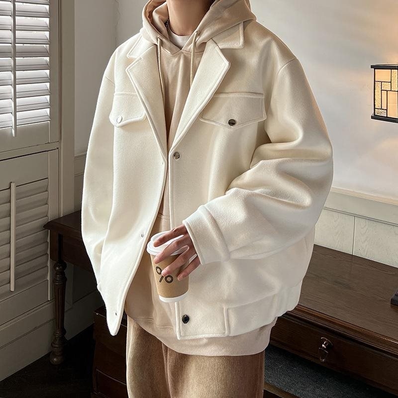 Muški vuneni trench kaput s kapuljom, debeli, britski stil, zimski
