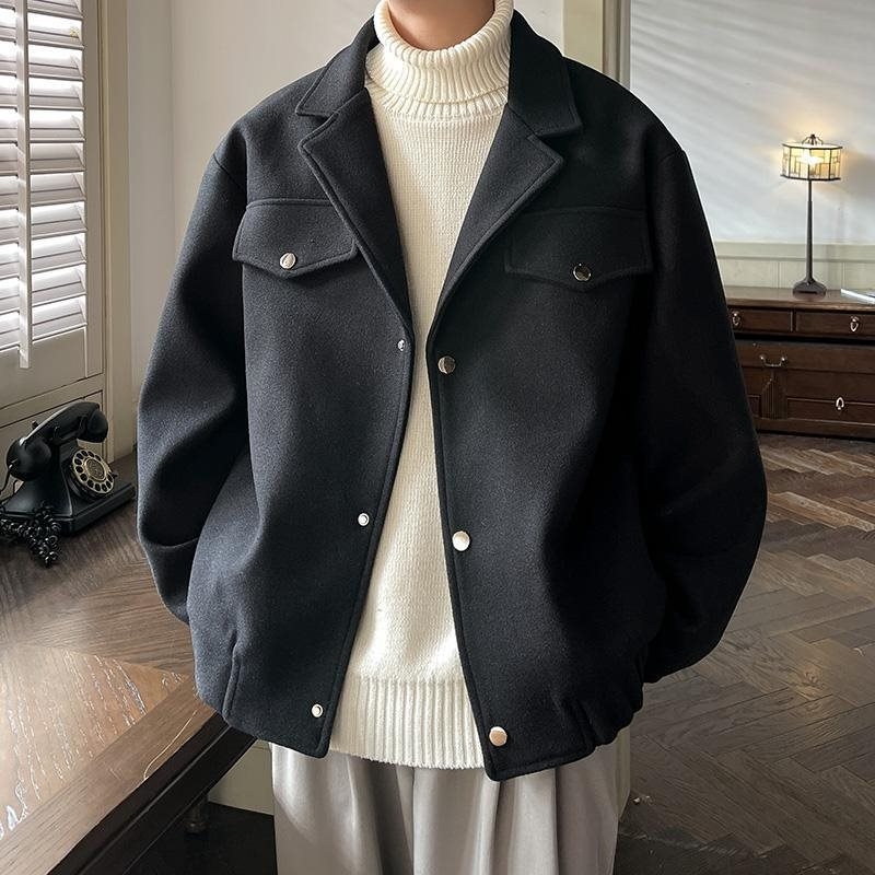 Muški vuneni trench kaput s kapuljom, debeli, britski stil, zimski