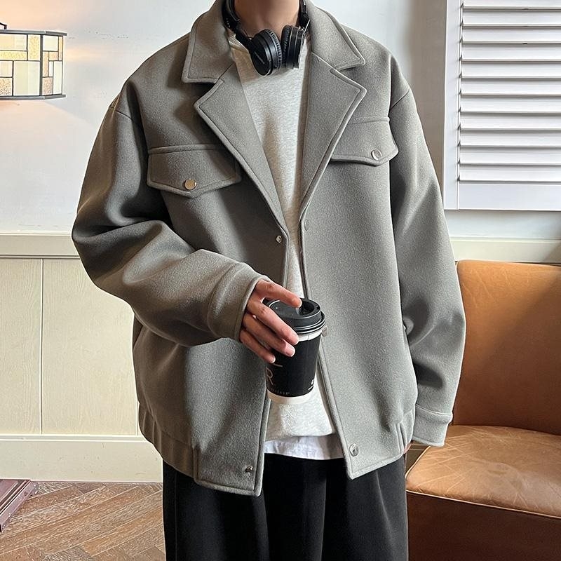 Muški vuneni trench kaput s kapuljom, debeli, britski stil, zimski