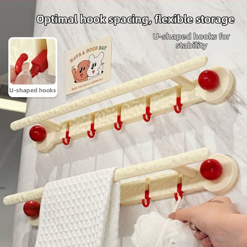 Cuier de prosoape montat pe perete, fără găuri, cu ventuză, din plastic, 200 bucăți în cutie