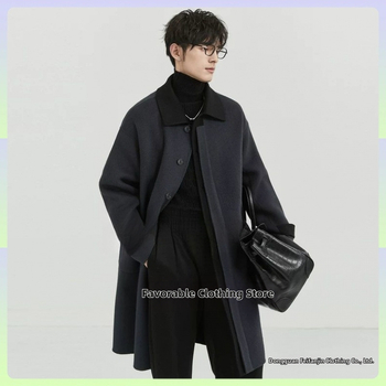 Kaput s reverom, jednostruko zakopčavanje, kaiš, zima 2024