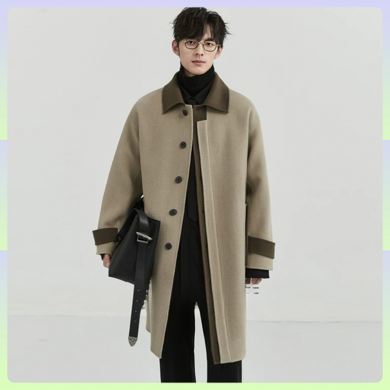 Kaput s reverom, jednostruko zakopčavanje, kaiš, zima 2024