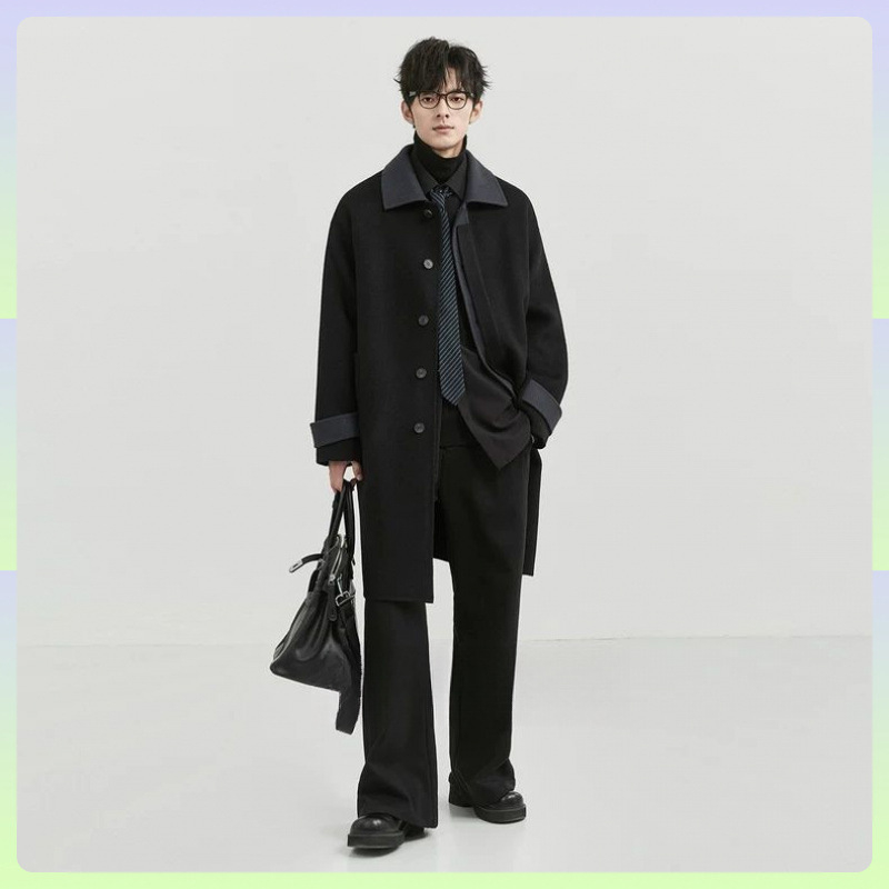 Kaput s reverom, jednostruko zakopčavanje, kaiš, zima 2024