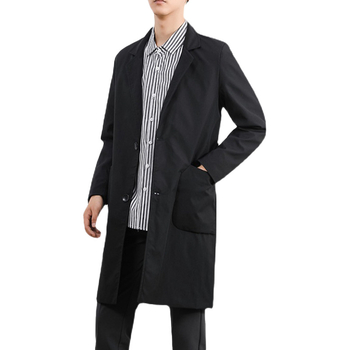 Ανδρικό παλτό, ιαπωνικού φρέσκου στυλ, μεσαίο μήκος, στενή γραμμή, με κουμπιά σε μια σειρά