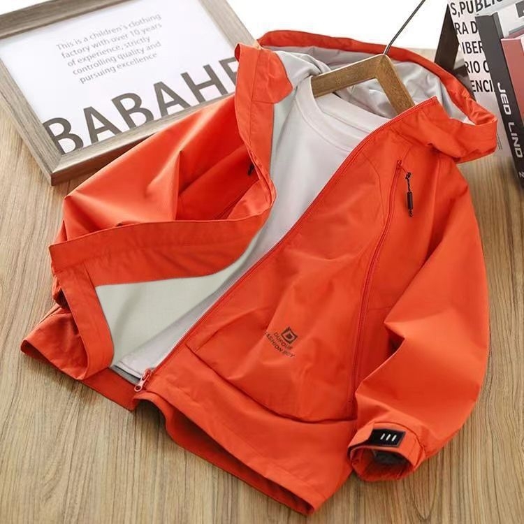 Αντιανεμικό παλτό, Ευρωπαϊκό-Αμερικάνικο στυλ, φερμουάρ, ψηλός γιακά, εφαρμοστό σιλουέτα