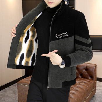 Muški kaput od korduroja, slobodan kroj, stojeći ovratnik bez kapulje, glavni materijal lan, podstava Other