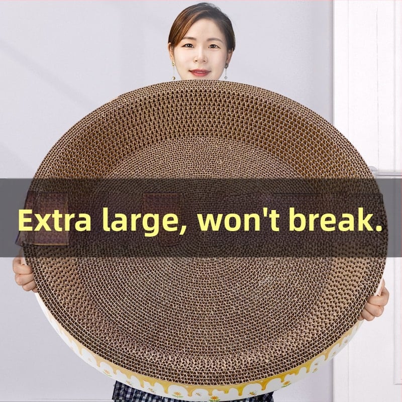 Ξύστρα για γάτες με ενσωματωμένο καταφύγιο, οβάλ παιχνίδι από Kraft χαρτί, μοντέλο PJY-001, απλός σχεδιασμός