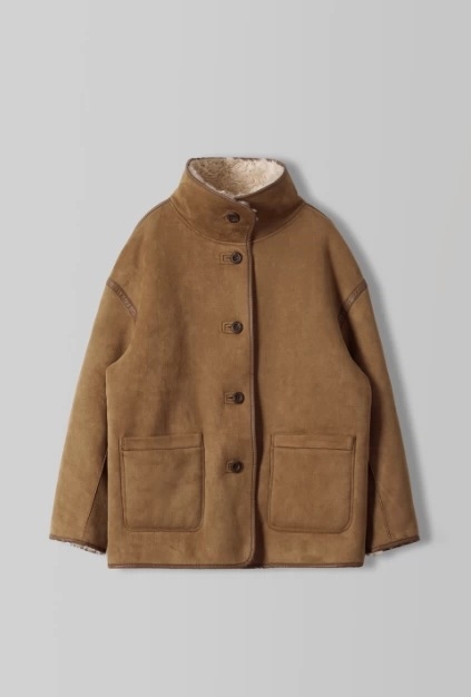 Ženska kožna jakna sa stojećim ovratnikom, jednostruki zatvarač, umjetna koža, srednja duljina, retro stil (stojeći ovratnik; jednostruki zatvarač; umjetna koža; srednja duljina; reverzibilni dizajn)