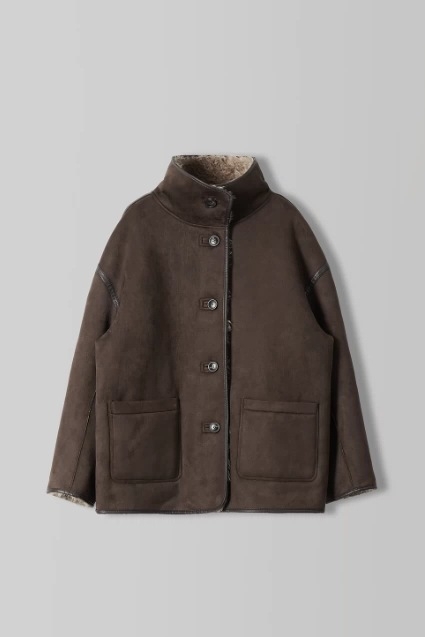 Ženska kožna jakna sa stojećim ovratnikom, jednostruki zatvarač, umjetna koža, srednja duljina, retro stil (stojeći ovratnik; jednostruki zatvarač; umjetna koža; srednja duljina; reverzibilni dizajn)