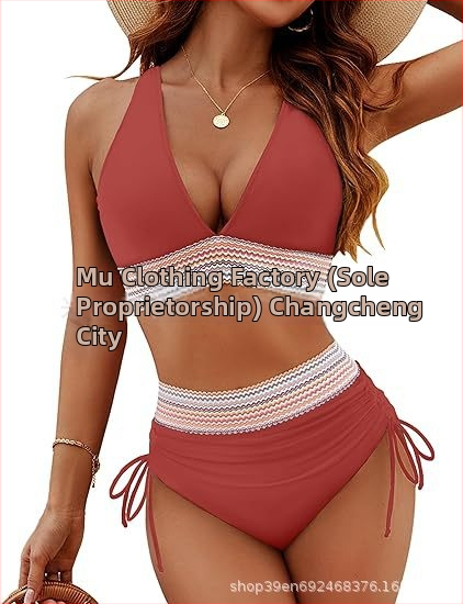 Γυναικείο σετ μπικίνι με ψηλόμεσο, λαιμό-halter, ανοιχτή πλάτη, επένδυση στήθους, πολυεστέρας