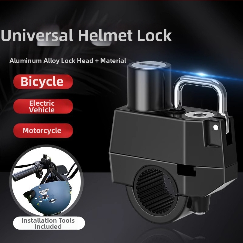Zámok na prilbu (model jhtks) – zliatina, kompatibilný s elektrickými vozidlami a bicyklami, hmotnosť 345 g, značka Lock you lock love