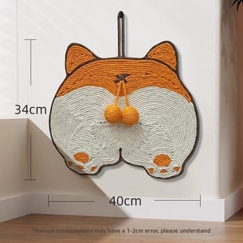 Ξύστρα γάτας από σίσαλ — τοποθετείται σε τοίχο, κάθετη, χωρίς αποκόλληση ινών, ανθεκτικό παιχνίδι γρατσουνίσματος