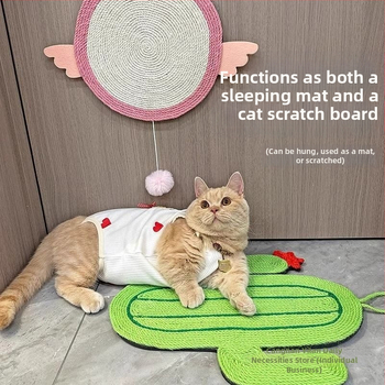 Ξύστρα γάτας από σίσαλ — τοποθετείται σε τοίχο, κάθετη, χωρίς αποκόλληση ινών, ανθεκτικό παιχνίδι γρατσουνίσματος