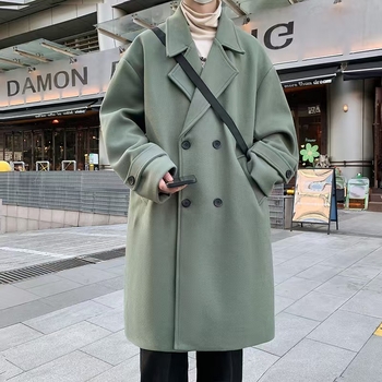 Kaput s dvostrukim kopčanjem, srednje dužine, ovratnik stila saka