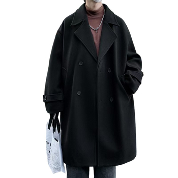 Kaput s dvostrukim kopčanjem, srednje dužine, ovratnik stila saka