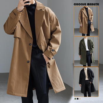 Ανδρικό παλτό μεσαίου μήκους, ύφασμα πολυεστερικό, διπλής σειράς κουμπώματα, φαρδιά γραμμή