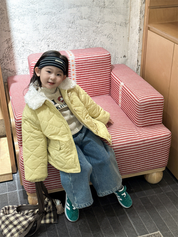 Koreai stílusú gyerek kabát, kapucni nélküli, vastag poliészter töltéssel