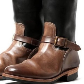 Мъжки Chelsea ботуши с PU горна част, гумена подметка, средно високо голенище, закръглен пръст, ток 3–5 cm