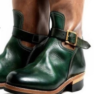 Мъжки Chelsea ботуши с PU горна част, гумена подметка, средно високо голенище, закръглен пръст, ток 3–5 cm