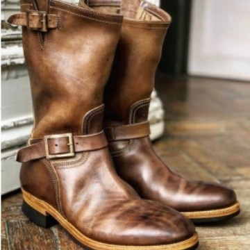 Мъжки Chelsea ботуши с PU горна част, гумена подметка, средно високо голенище, закръглен пръст, ток 3–5 cm