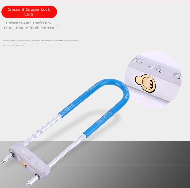 U zámok pre motocykle – meďový jadrový valec, kovové telo zo železa, model 666, hmotnosť 975 g