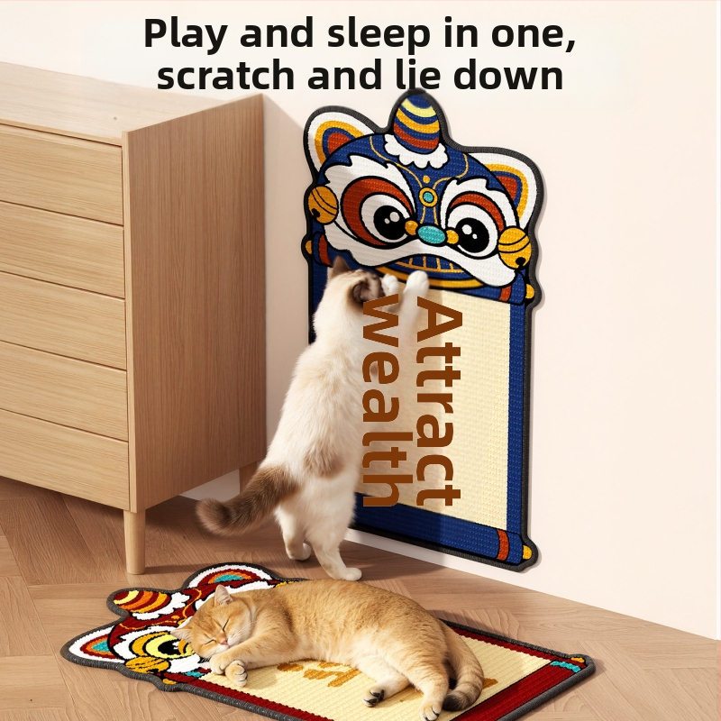 Πίνακας γρατσουνίσματος γάτας από τζουτέ, για τοίχο — τοιχομονταζόμενος, ανθεκτικός στη φθορά, χωρίς αποκόλληση ινών, στυλ καρτούν, Αριθμός προϊόντος QW10324