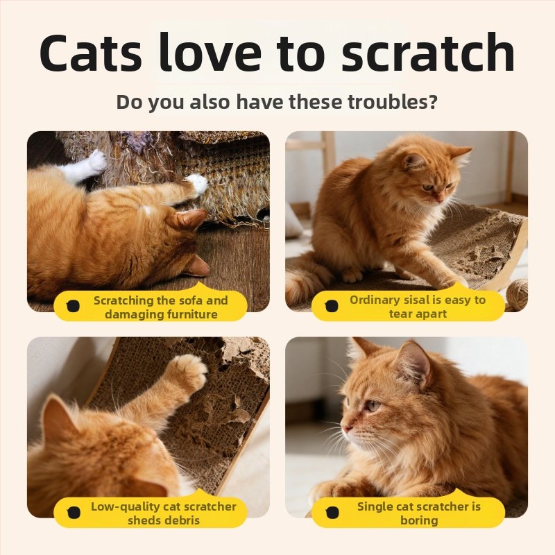 Πίνακας γρατσουνίσματος γάτας από τζουτέ, για τοίχο — τοιχομονταζόμενος, ανθεκτικός στη φθορά, χωρίς αποκόλληση ινών, στυλ καρτούν, Αριθμός προϊόντος QW10324