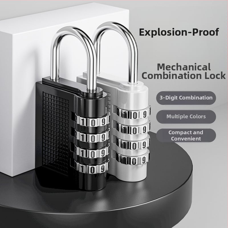 Mehanička brava s lozinkom za ormariće i vrata; materijal: cinkova legura + nehrđajući čelik; model Password Lock; debljina šipke 3.5/4.0/6.0 mm