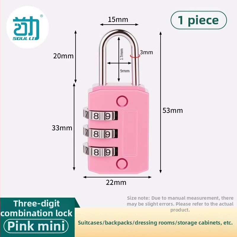 Mehanička brava s lozinkom za ormariće i vrata; materijal: cinkova legura + nehrđajući čelik; model Password Lock; debljina šipke 3.5/4.0/6.0 mm
