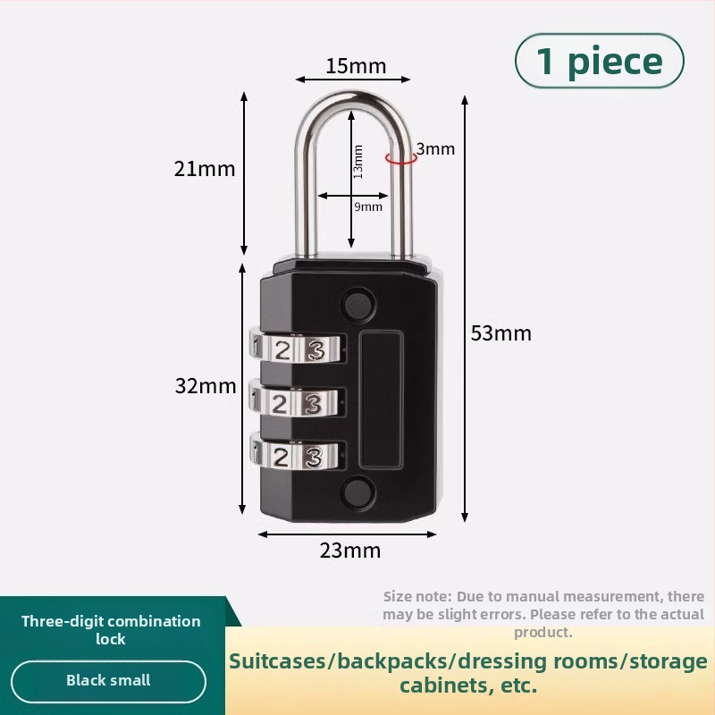Mehanička brava s lozinkom za ormariće i vrata; materijal: cinkova legura + nehrđajući čelik; model Password Lock; debljina šipke 3.5/4.0/6.0 mm