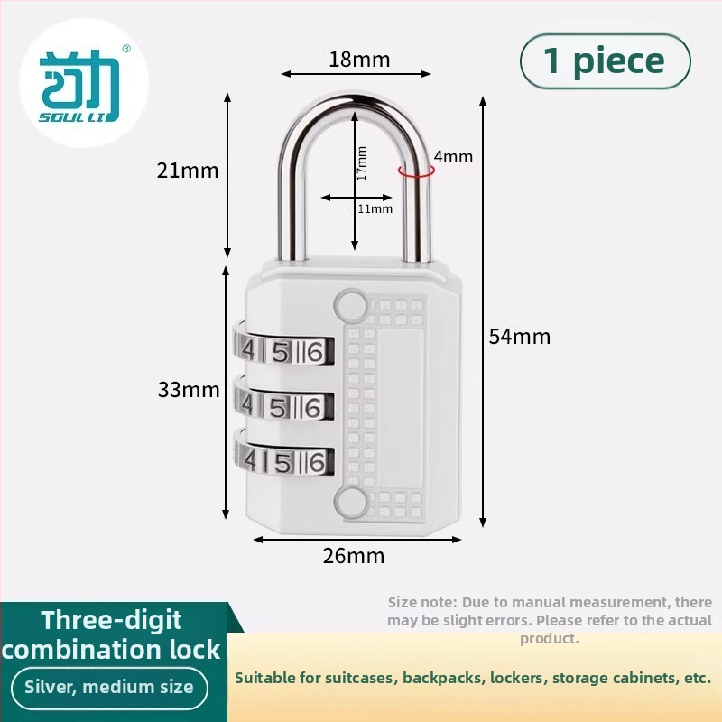 Mehanička brava s lozinkom za ormariće i vrata; materijal: cinkova legura + nehrđajući čelik; model Password Lock; debljina šipke 3.5/4.0/6.0 mm