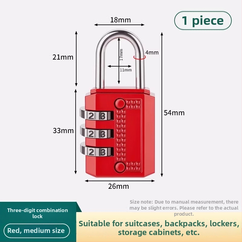 Mehanička brava s lozinkom za ormariće i vrata; materijal: cinkova legura + nehrđajući čelik; model Password Lock; debljina šipke 3.5/4.0/6.0 mm