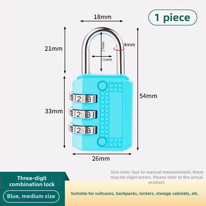 Mehanička brava s lozinkom za ormariće i vrata; materijal: cinkova legura + nehrđajući čelik; model Password Lock; debljina šipke 3.5/4.0/6.0 mm