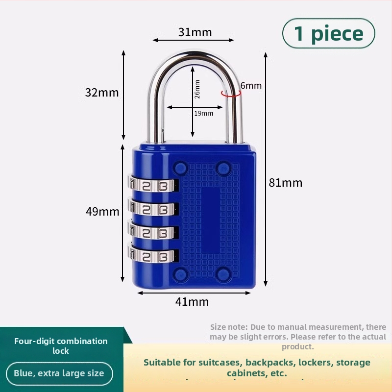 Mehanička brava s lozinkom za ormariće i vrata; materijal: cinkova legura + nehrđajući čelik; model Password Lock; debljina šipke 3.5/4.0/6.0 mm