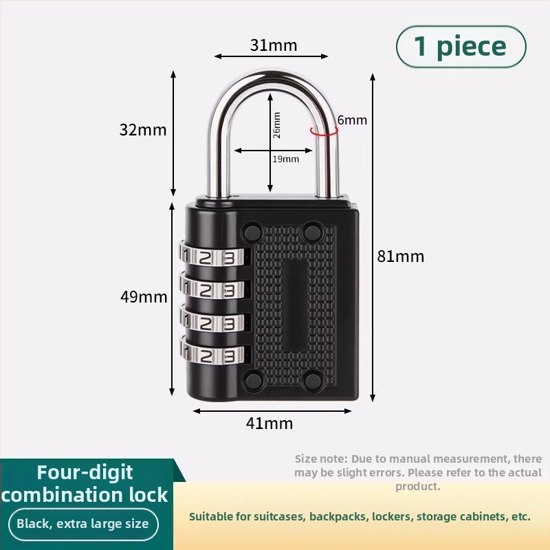 Mehanička brava s lozinkom za ormariće i vrata; materijal: cinkova legura + nehrđajući čelik; model Password Lock; debljina šipke 3.5/4.0/6.0 mm