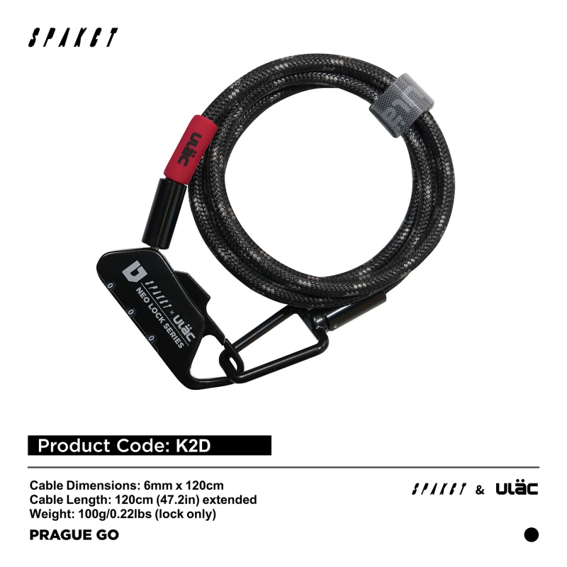 SPAKCT&ULAC Kabl za bicikl s lozinkom, otporan na prerezivanje, ogrebotine, provalu i koroziju, čelični kabel promjera 6 mm, duljina 120 cm, nosivost 162 kg