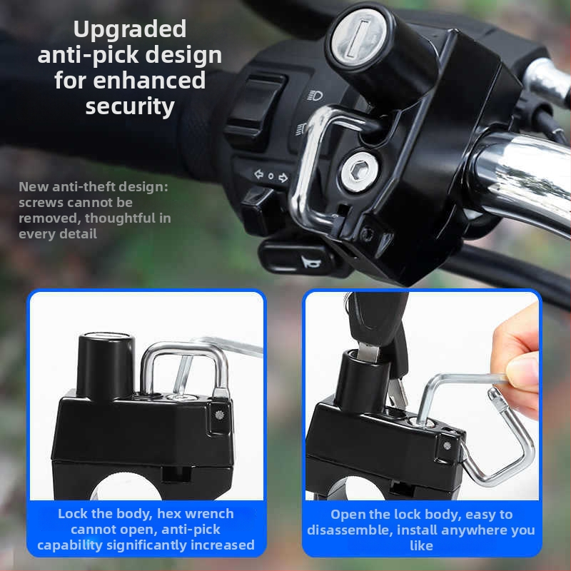 Zámok na prilbu | hliníková zliatina; vhodný pre elektromobily, motocykle a bicykle; hmotnosť 120 g; moderný minimalistický štýl