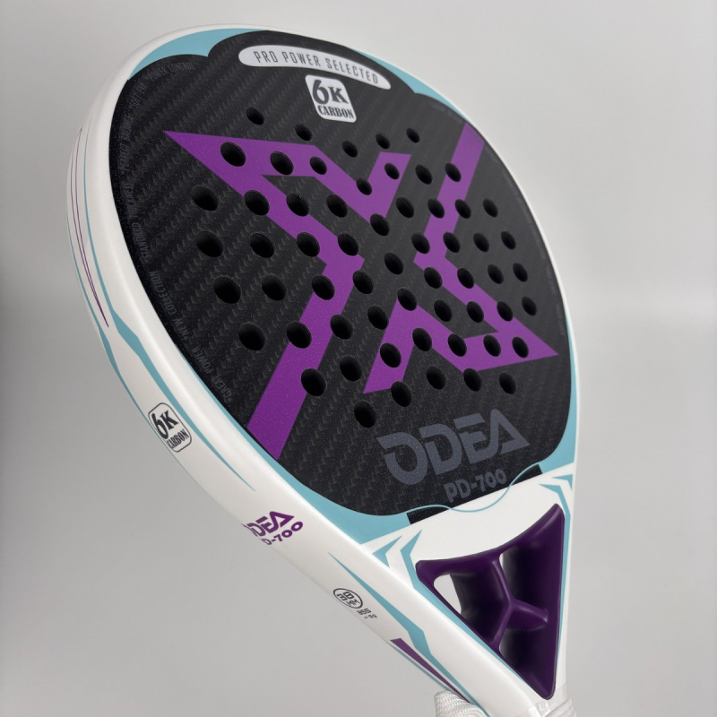 Rachetă de tenis ODEA, ramă din carbon complet, greutate 95–100 g, lovire directă