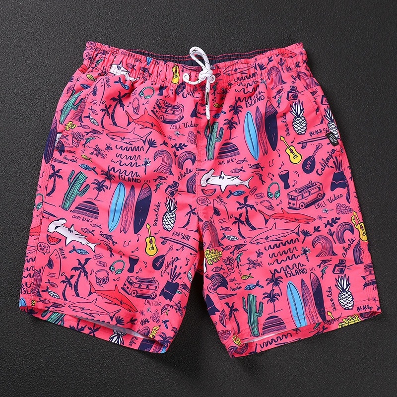 Plažne šorceve s podstavom i dvostrukim slojem, brzo se sušeći poliester, kamuflažni uzorak