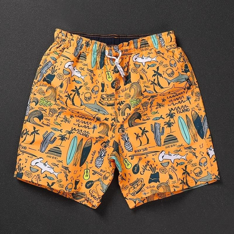 Plažne šorceve s podstavom i dvostrukim slojem, brzo se sušeći poliester, kamuflažni uzorak