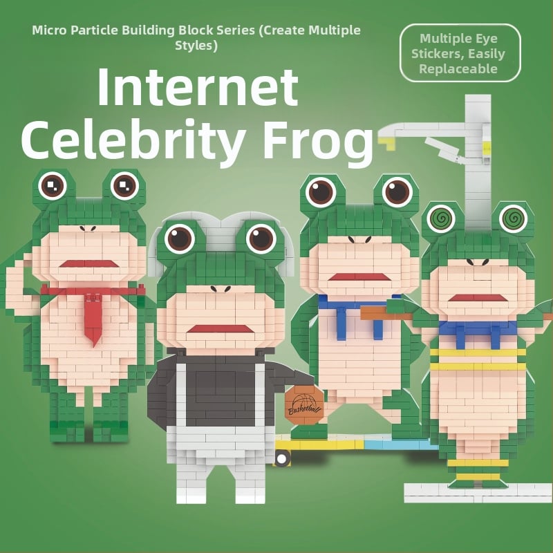 Σετ Lego-compatible μπλοκς με θέμα βάτραχος, ABS πλαστικό, 400–800 τεμάχια, 0,5 kg, DIY συμβατό