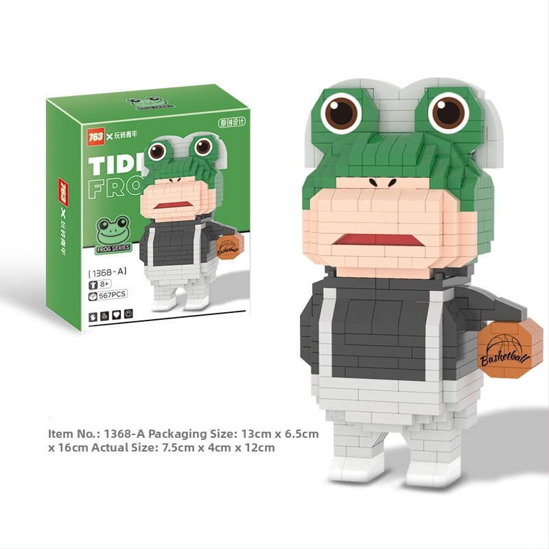 Σετ Lego-compatible μπλοκς με θέμα βάτραχος, ABS πλαστικό, 400–800 τεμάχια, 0,5 kg, DIY συμβατό