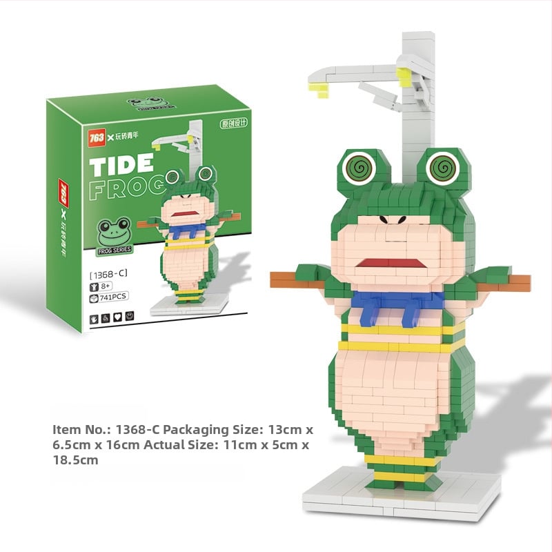 Σετ Lego-compatible μπλοκς με θέμα βάτραχος, ABS πλαστικό, 400–800 τεμάχια, 0,5 kg, DIY συμβατό